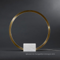Factory new design marble base gold metal circle led table lamp for hotel
